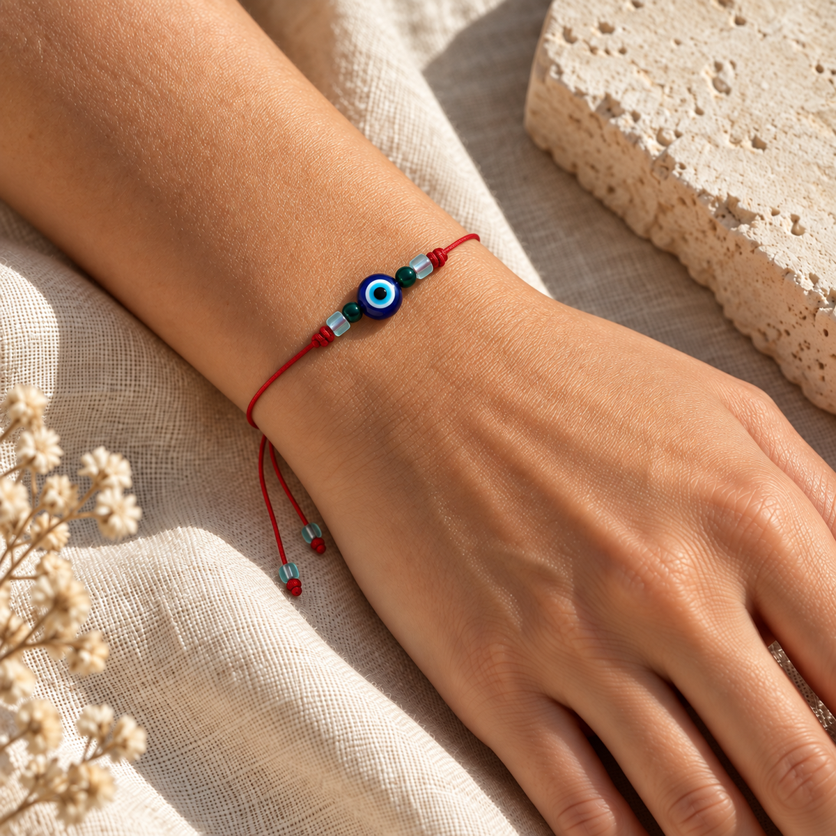 Pulsera Ojo Turco de Hilo Rojo