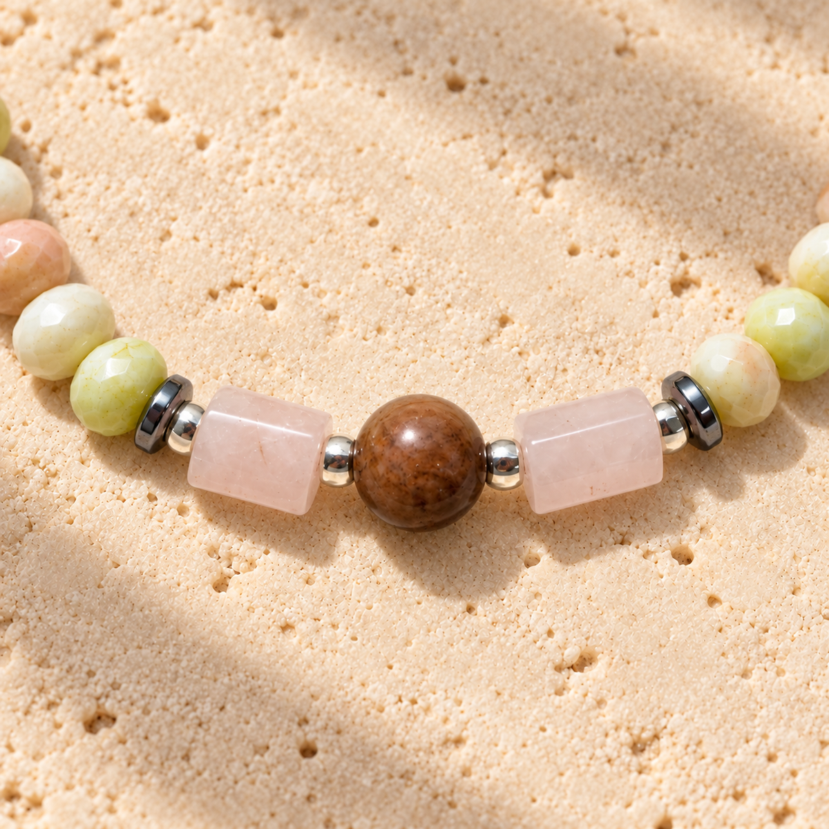 Pulsera de Intención Libre — Cuarzo Rosado &amp; Rodonita