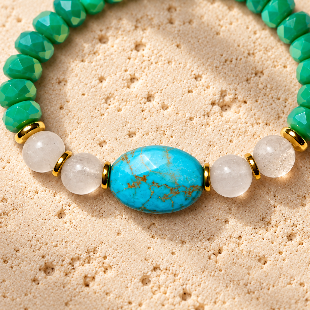 Pulsera de Intención Libre - Turquesa & Cuarzo Rosado