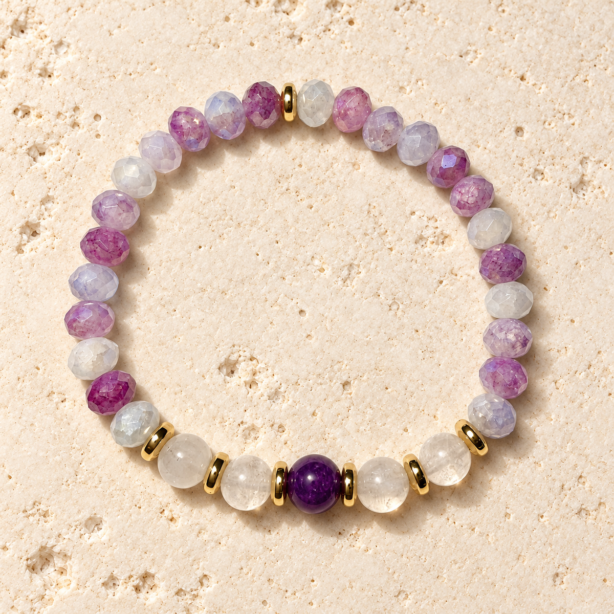 Pulsera de Intención Libre — Amatista &amp; Cuarzo Rosado