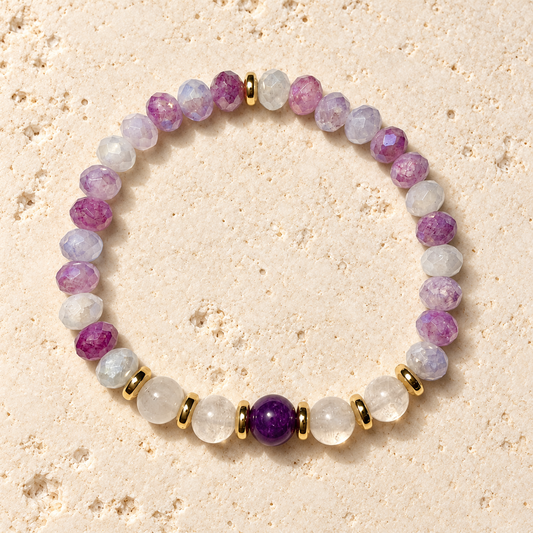 Pulsera de Intención Libre — Amatista &amp; Cuarzo Rosado