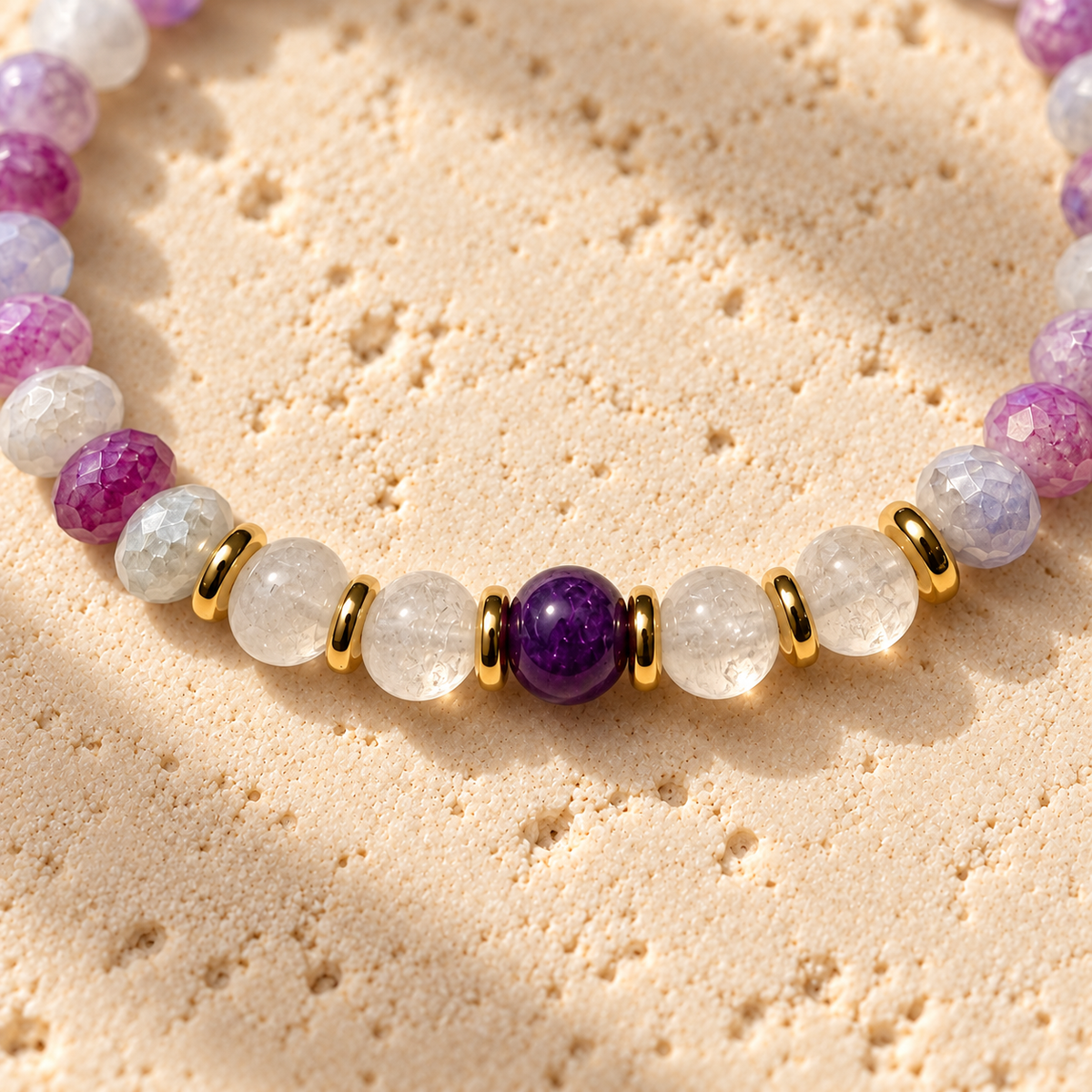 Pulsera de Intención Libre — Amatista &amp; Cuarzo Rosado